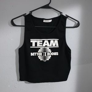black, cropped tank top